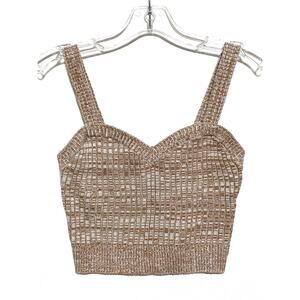 Forever 21 Knit Ribbed Sweatheard Halter Top Womens S Festival Coachella Boho